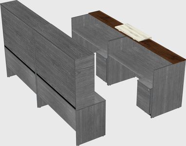 Shared u-shaped reception desks