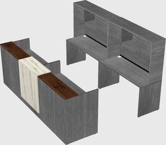 Shared u-shaped reception desks