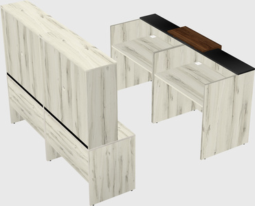 Shared u-shaped reception desks