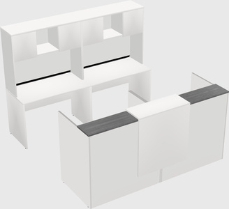 Shared u-shaped reception desks