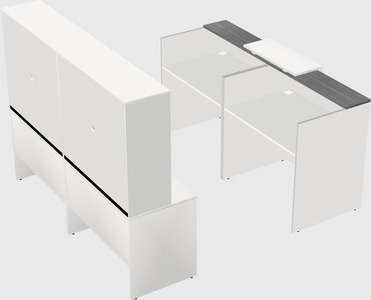 Shared u-shaped reception desks