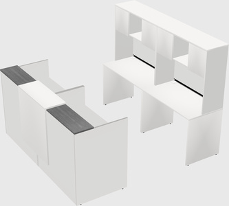 Shared u-shaped reception desks