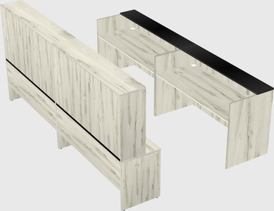Shared u-shaped reception desks