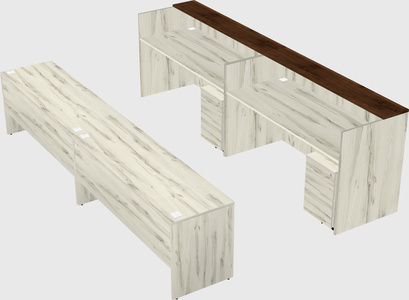 Shared u-shaped reception desks
