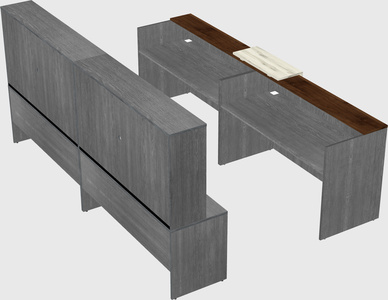 Shared u-shaped reception desks