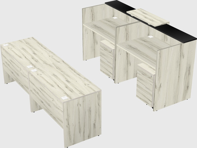 Shared u-shaped reception desks