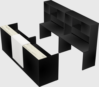 Shared u-shaped reception desks