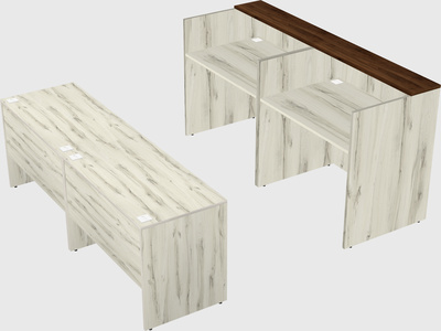 Shared u-shaped reception desks