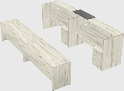 Shared u-shaped reception desks