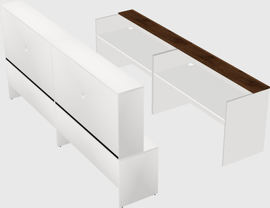 Shared u-shaped reception desks