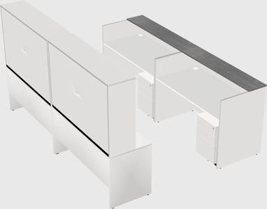 Shared u-shaped reception desks