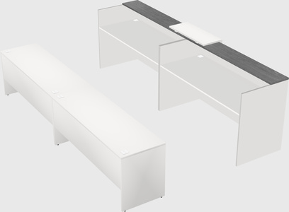 Shared u-shaped reception desks