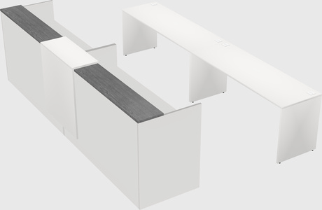 Shared u-shaped reception desks