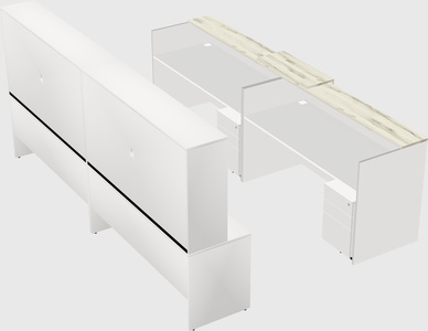 Shared u-shaped reception desks