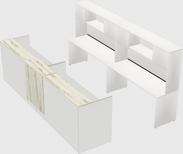 Shared u-shaped reception desks