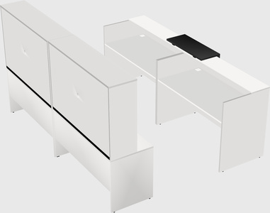 Shared u-shaped reception desks