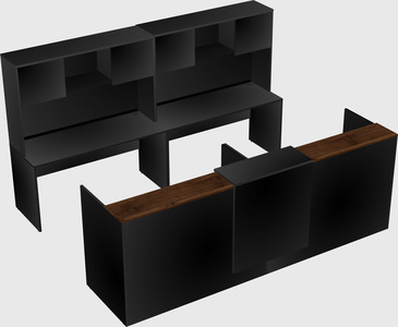 Shared u-shaped reception desks