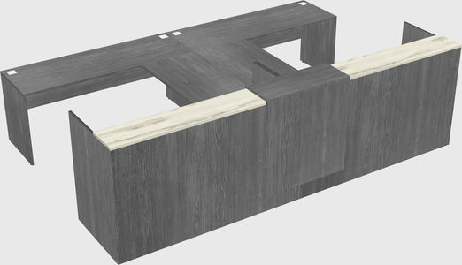 Shared u-shaped reception desks