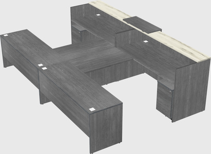Shared u-shaped reception desks