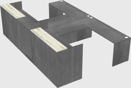 Shared u-shaped reception desks