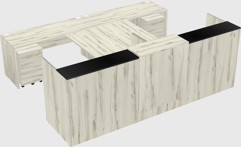 Shared u-shaped reception desks