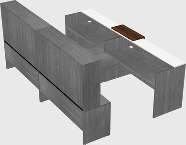 Shared u-shaped reception desks