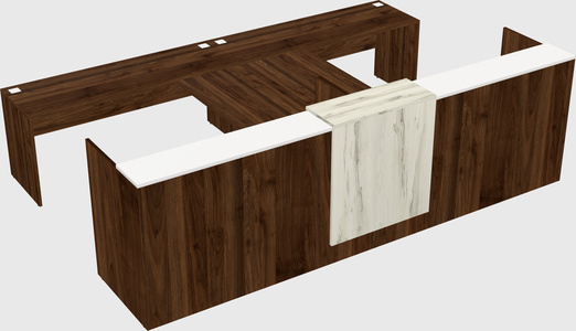 Shared u-shaped reception desks