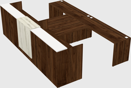 Shared u-shaped reception desks