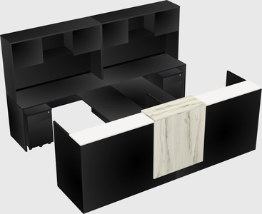 Shared u-shaped reception desks