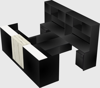 Shared u-shaped reception desks