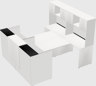 Shared u-shaped reception desks
