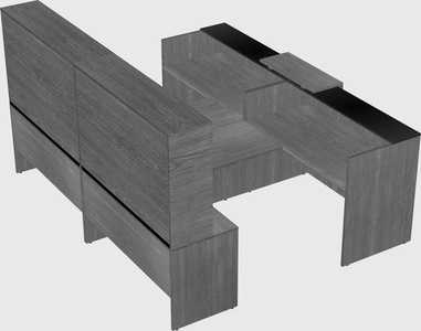 Shared u-shaped reception desks