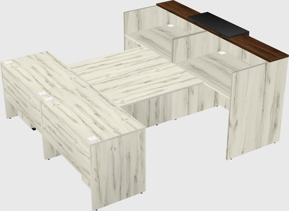 Shared u-shaped reception desks