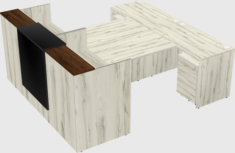 Shared u-shaped reception desks