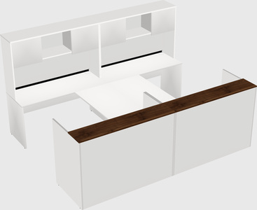 Shared u-shaped reception desks