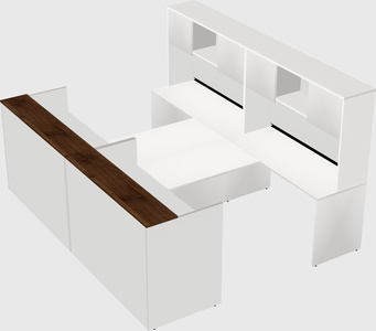 Shared u-shaped reception desks
