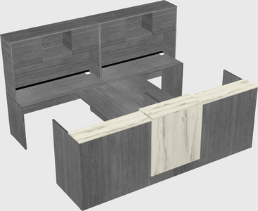 Shared u-shaped reception desks