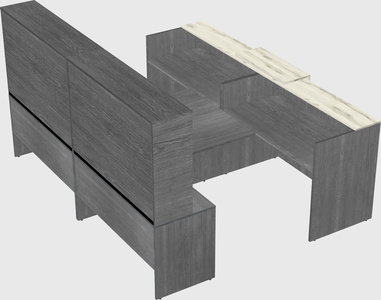 Shared u-shaped reception desks