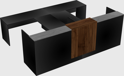 Shared u-shaped reception desks