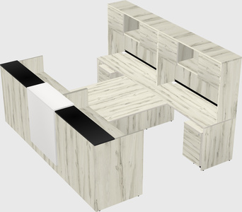 Shared u-shaped reception desks