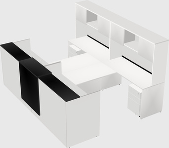 Shared u-shaped reception desks