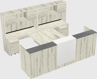 Shared u-shaped reception desks