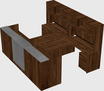 Shared u-shaped reception desks