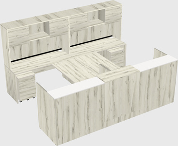 Shared u-shaped reception desks