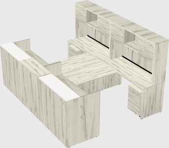 Shared u-shaped reception desks
