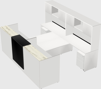 Shared u-shaped reception desks
