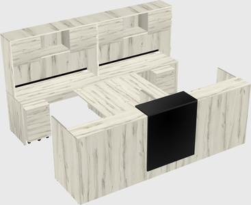 Shared u-shaped reception desks