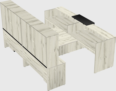Shared u-shaped reception desks