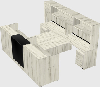 Shared u-shaped reception desks