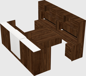 Shared u-shaped reception desks